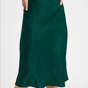 Princess Poly Hunter Green MIDI Satin Skirt
